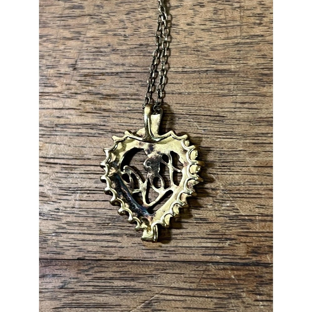 Vtg Prime Art And Jewel Gold Plated Sterling 925 Silver Heart Love And Cz Accent - Picture 3 of 6
